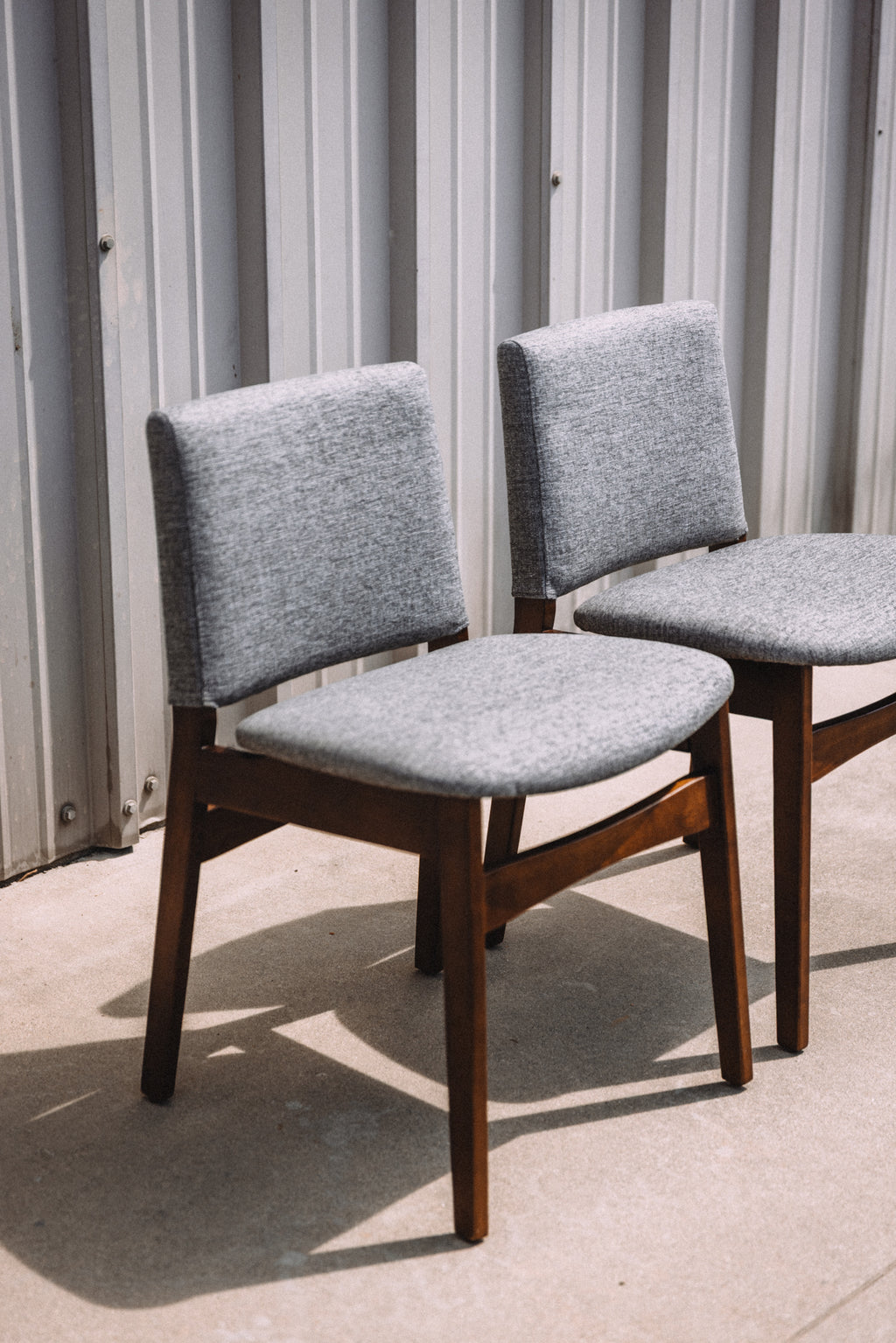 (Set of 6) Article Nosh Dining Chairs - Walnut And Quarry Gray