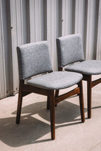 (Set of 6) Article Nosh Dining Chairs - Walnut And Quarry Gray