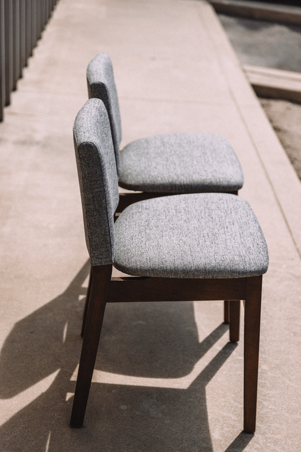 (Set of 6) Article Nosh Dining Chairs - Walnut And Quarry Gray