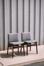 (Set of 6) Article Nosh Dining Chairs - Walnut And Quarry Gray
