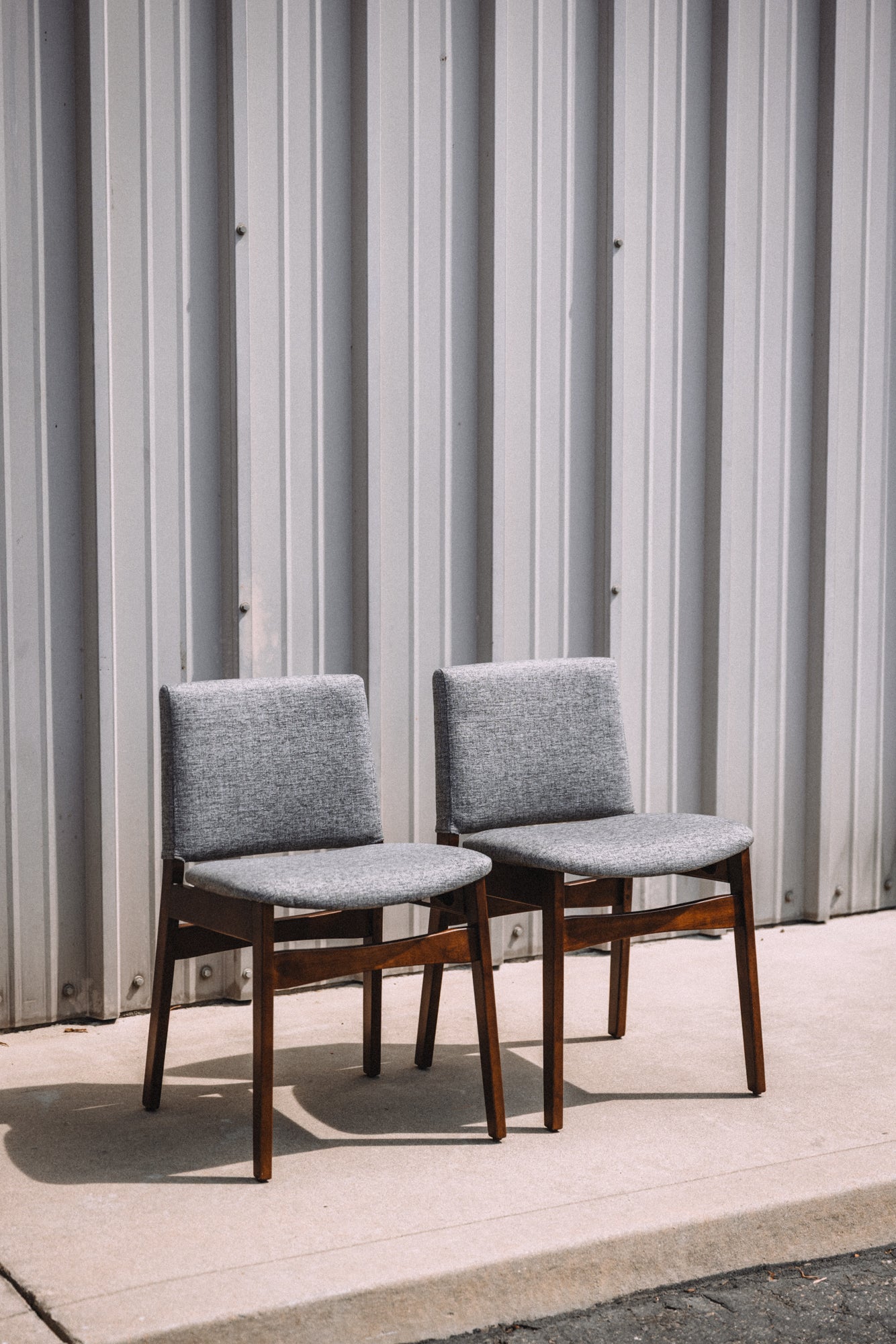 (Set of 6) Article Nosh Dining Chairs - Walnut And Quarry Gray