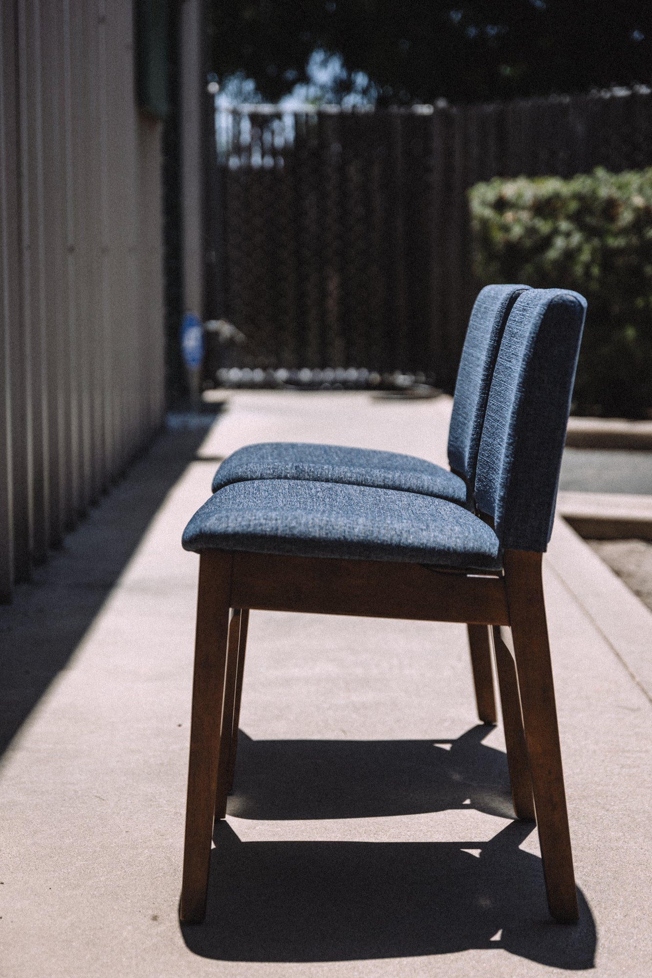 Article Nosh Dining Chairs - Walnut & Denim Blue (Set of 4)