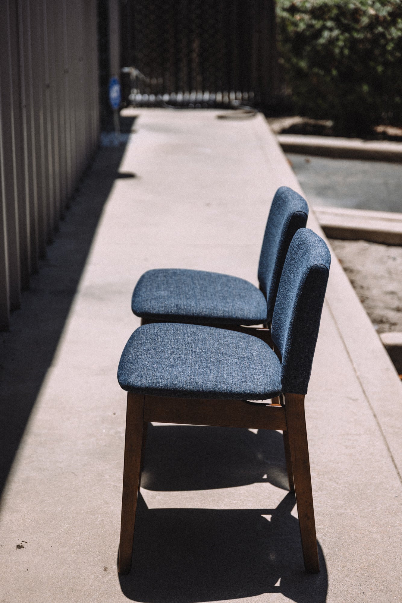 Article Nosh Dining Chairs - Walnut & Denim Blue (Set of 4)