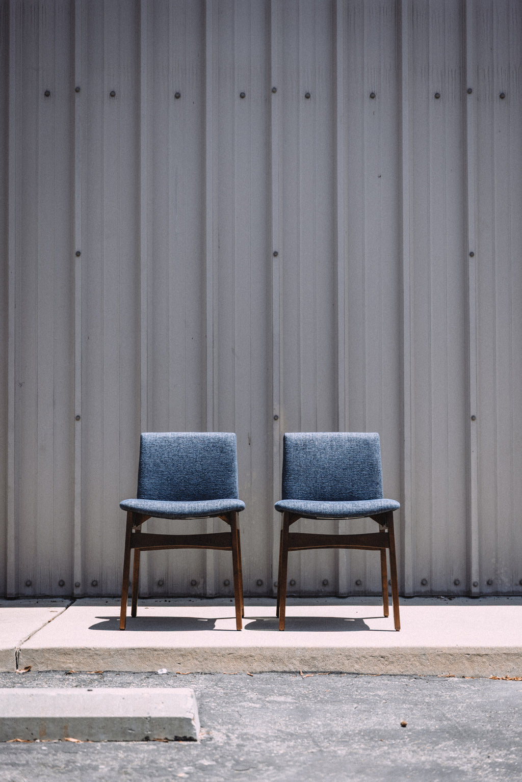 Article Nosh Dining Chairs - Walnut & Denim Blue (Set of 4)