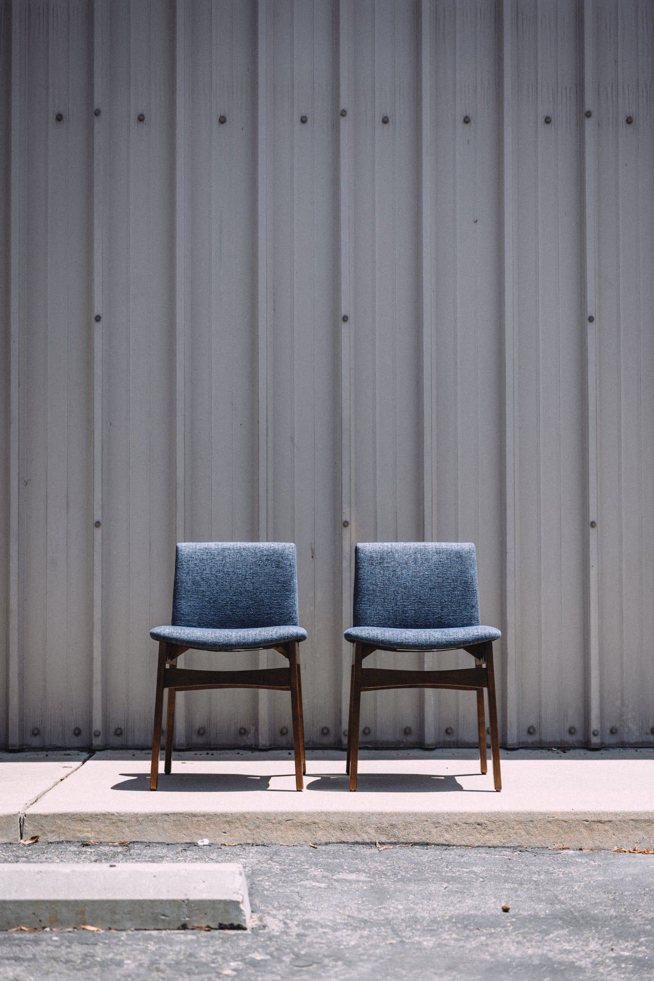 Article Nosh Dining Chairs - Walnut & Denim Blue (Set of 4)