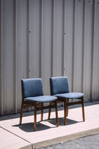 Article Nosh Dining Chairs - Walnut & Denim Blue (Set of 4)
