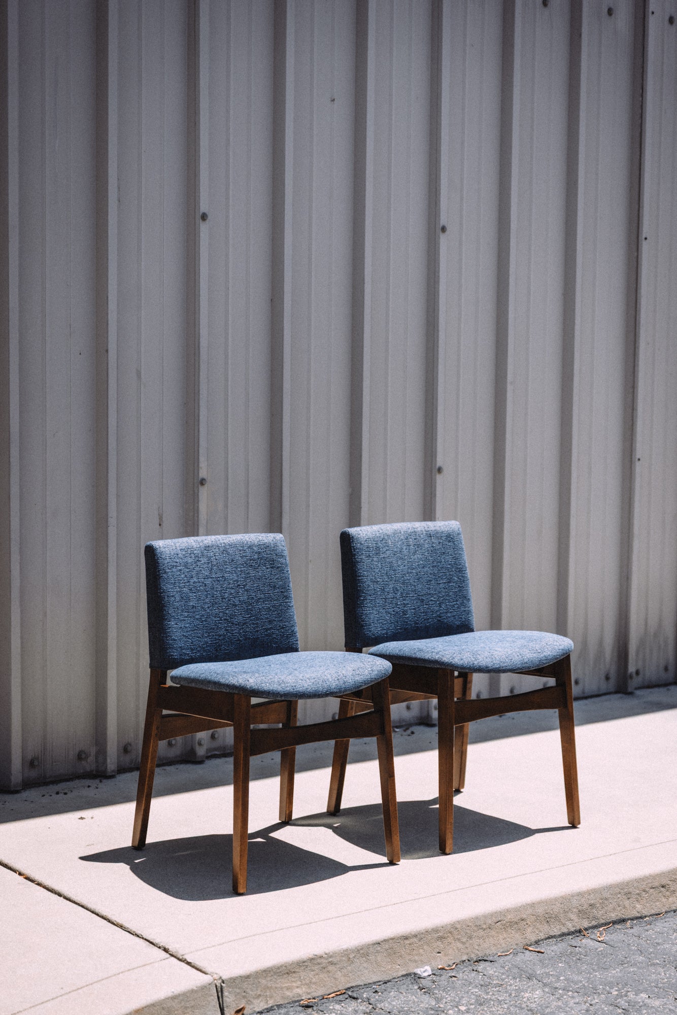 Article Nosh Dining Chairs - Walnut & Denim Blue (Set of 4)