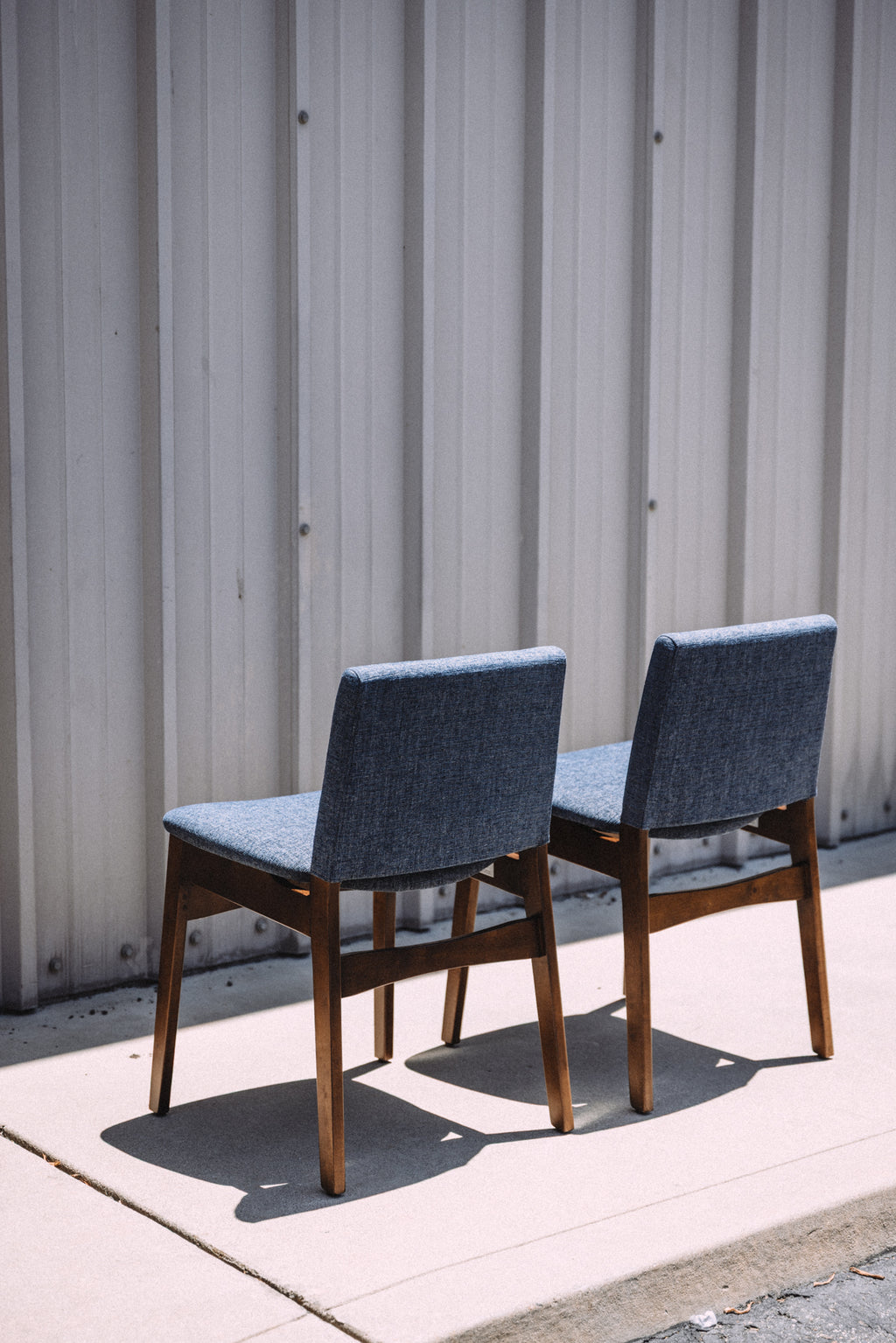Article Nosh Dining Chairs - Walnut & Denim Blue (Set of 4)