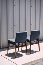Article Nosh Dining Chairs - Walnut & Denim Blue (Set of 4)