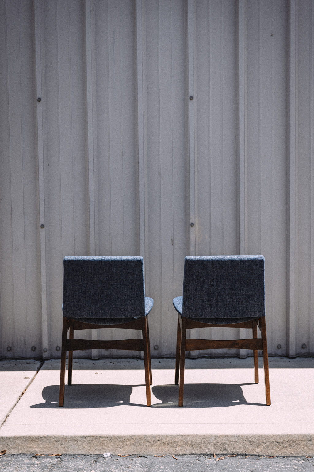 Article Nosh Dining Chairs - Walnut & Denim Blue (Set of 4)