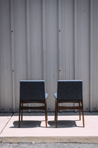 Article Nosh Dining Chairs - Walnut & Denim Blue (Set of 4)