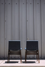 Article Nosh Dining Chairs - Walnut & Denim Blue (Set of 4)