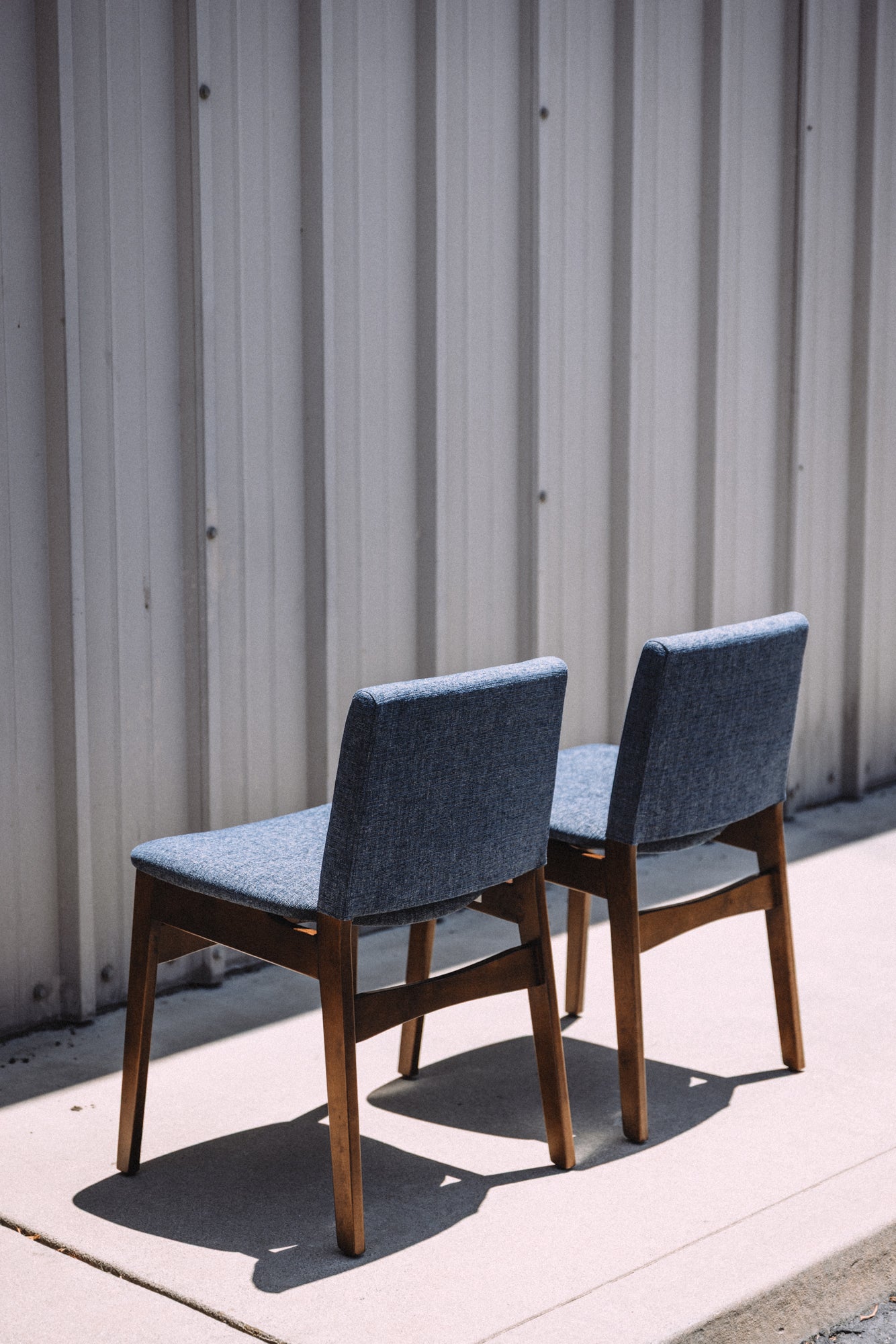 Article Nosh Dining Chairs - Walnut & Denim Blue (Set of 4)