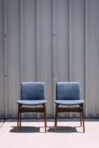 Article Nosh Dining Chairs - Walnut & Denim Blue (Set of 4)