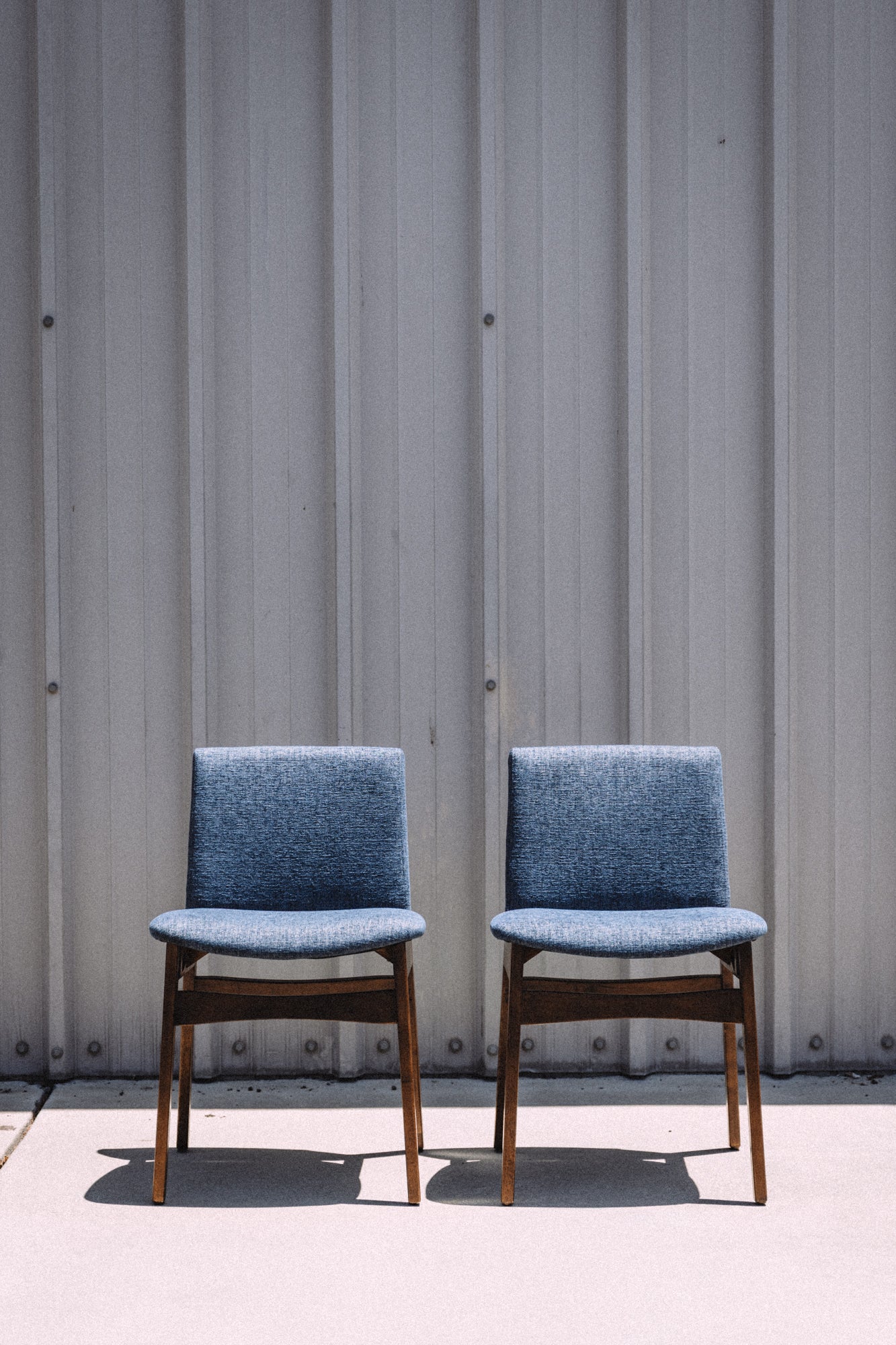 Article Nosh Dining Chairs - Walnut & Denim Blue (Set of 4)