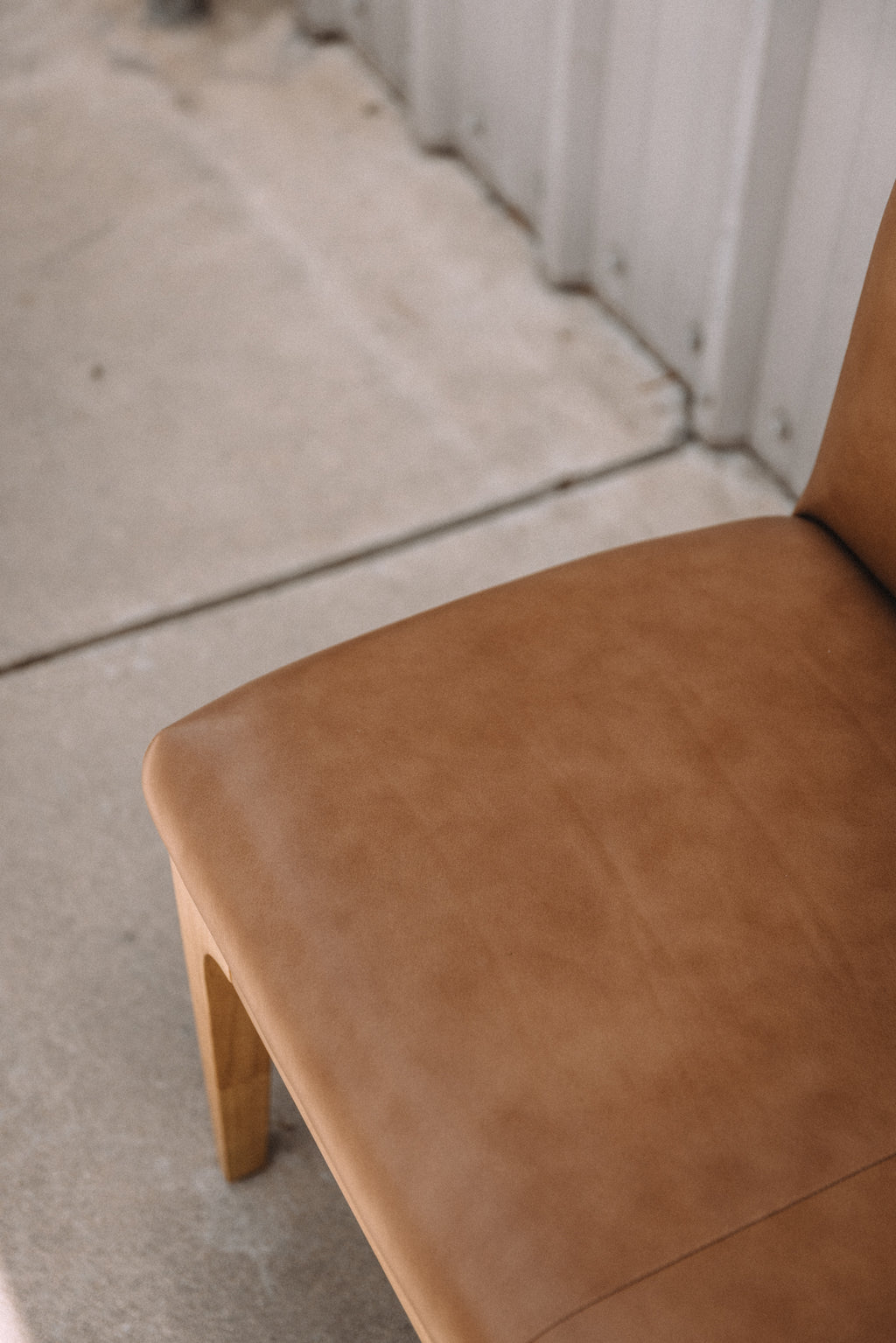 Article Rosin 55.75" Leather Right Arm Banquette Set - Natural Oak and Lucia Tan