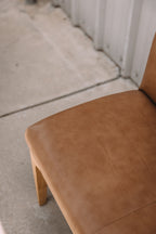 Article Rosin 55.75" Leather Right Arm Banquette Set - Natural Oak and Lucia Tan