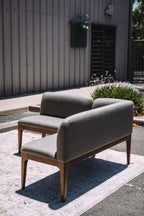 Article Rosin 55.75" Left Arm Banquette Set - Smoked Oak And Welsh Green