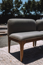 Article Rosin 55.75" Left Arm Banquette Set - Smoked Oak And Welsh Green
