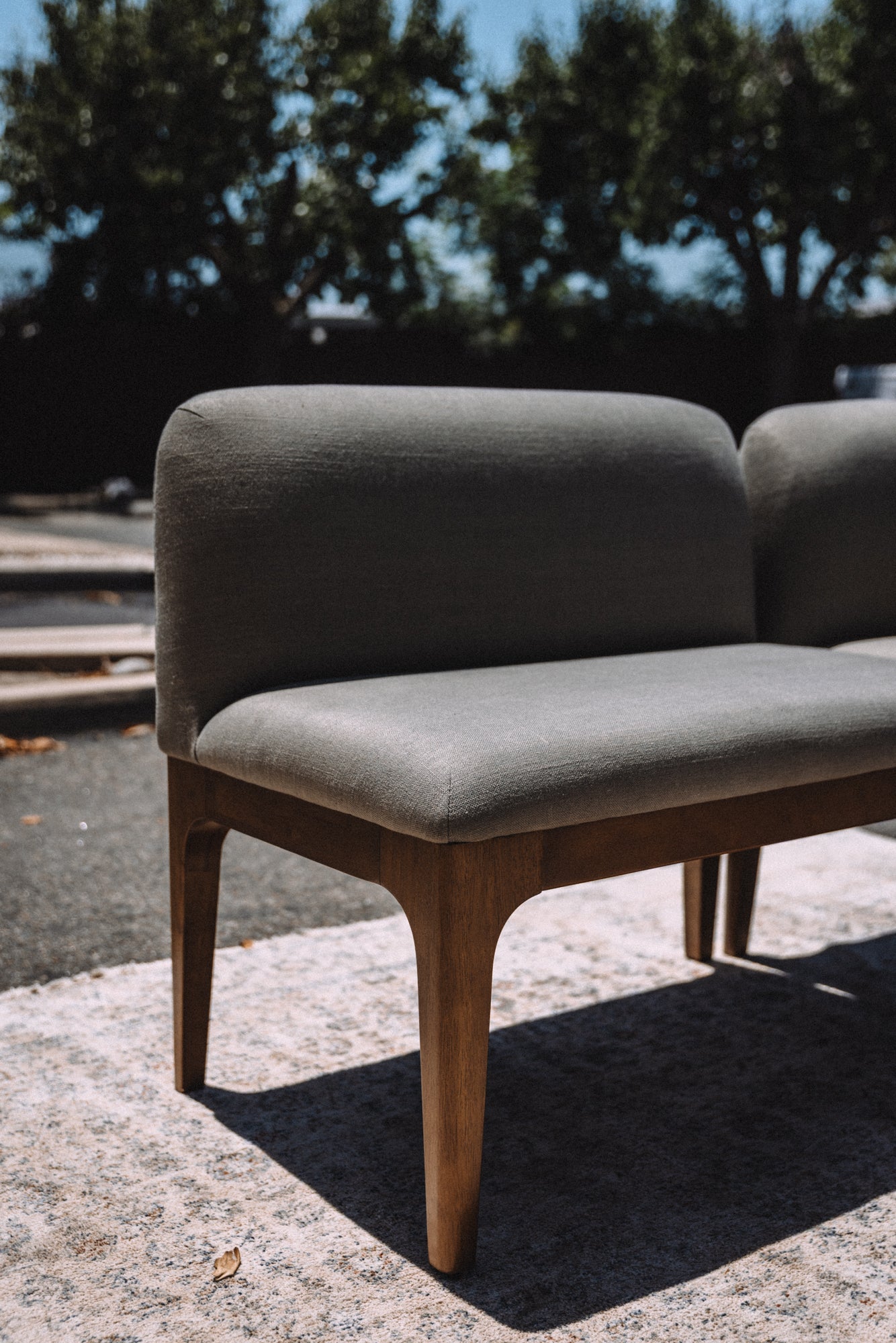 Article Rosin 55.75" Left Arm Banquette Set - Smoked Oak And Welsh Green