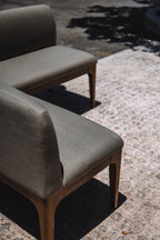 Article Rosin 55.75" Left Arm Banquette Set - Smoked Oak And Welsh Green
