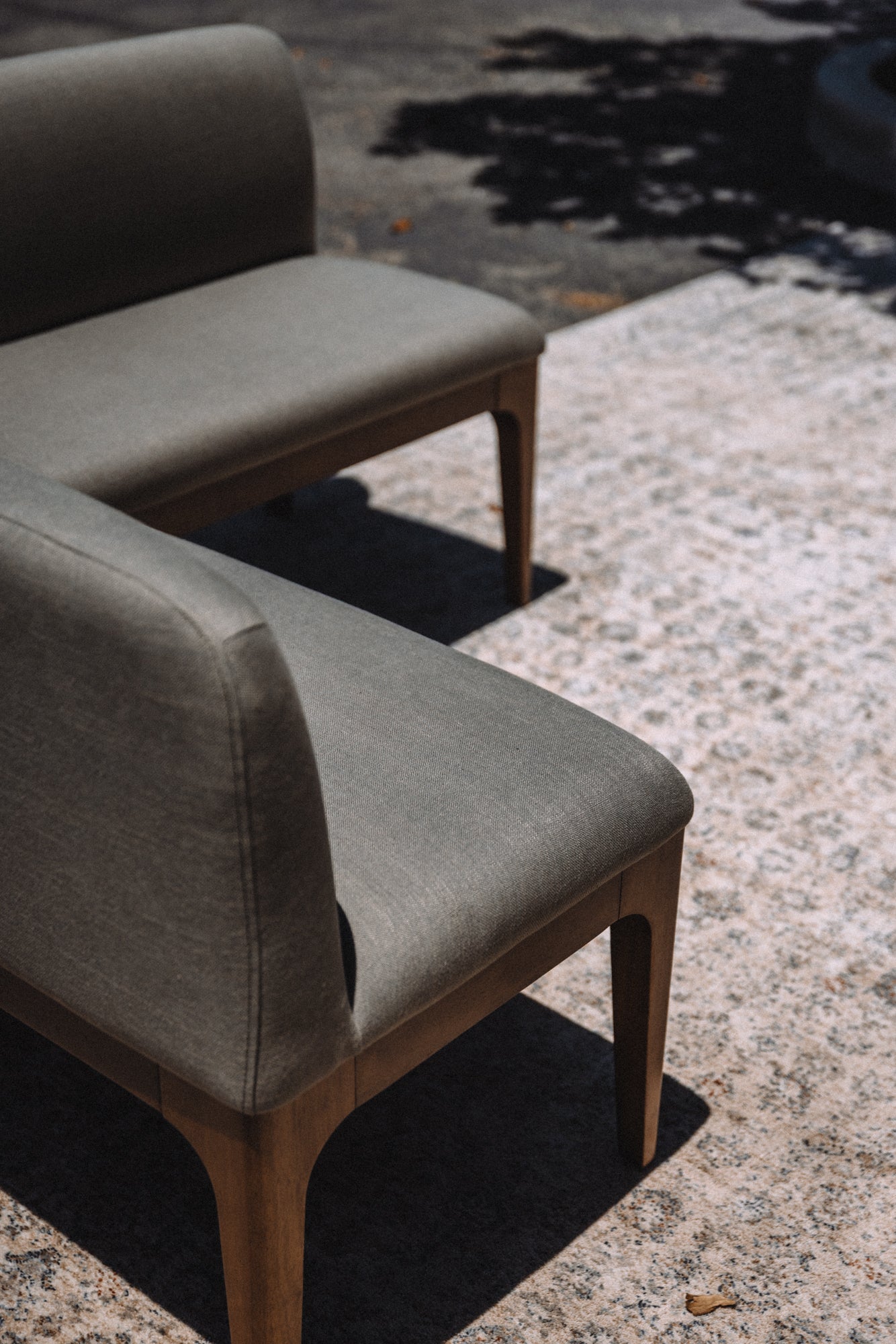Article Rosin 55.75" Left Arm Banquette Set - Smoked Oak And Welsh Green