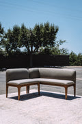 Article Rosin 55.75" Left Arm Banquette Set - Smoked Oak And Welsh Green