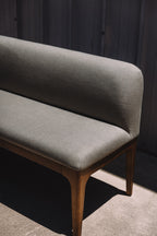 Article Rosin 55.75" Left Arm Banquette Set - Smoked Oak And Welsh Green