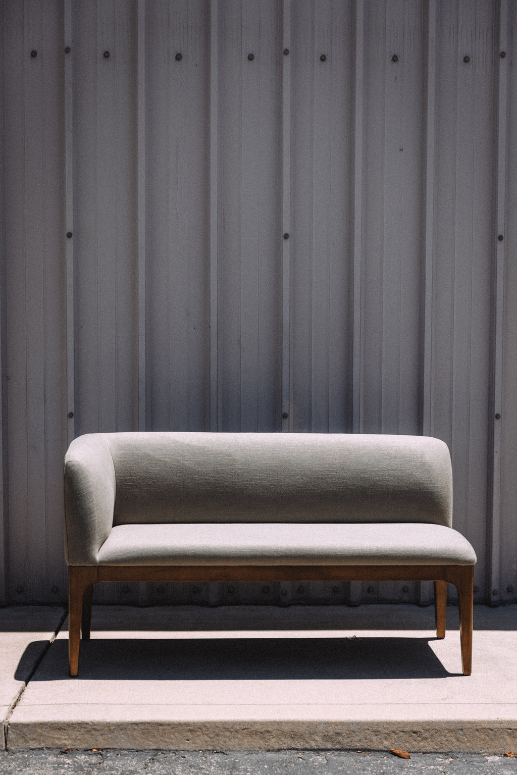 Article Rosin 55.75" Left Arm Banquette Set - Smoked Oak And Welsh Green