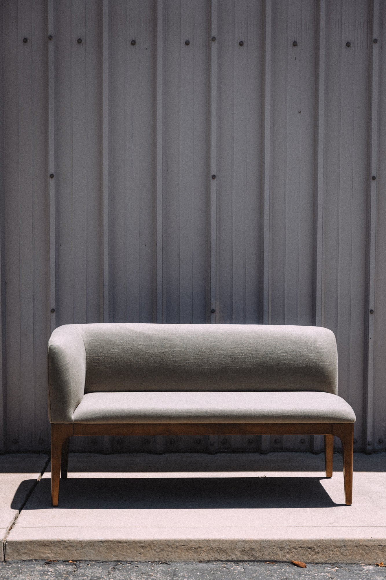 Article Rosin 55.75" Left Arm Banquette Set - Smoked Oak And Welsh Green