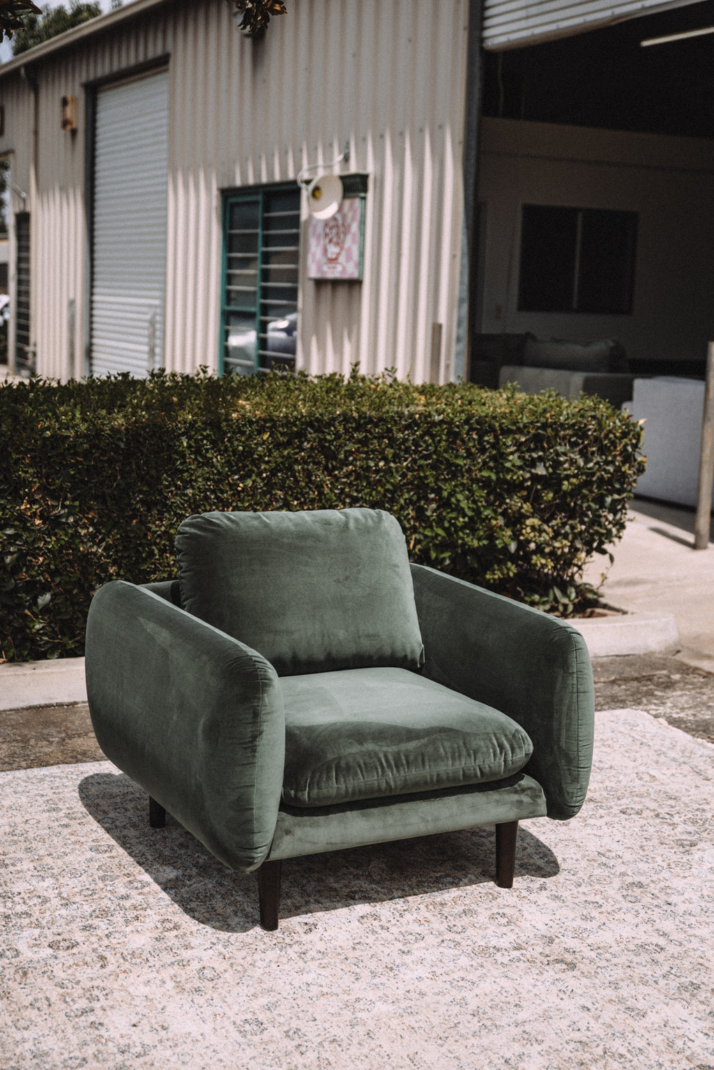 Article Sanders 37" Velvet Lounge Chair - Plush Pacific Green