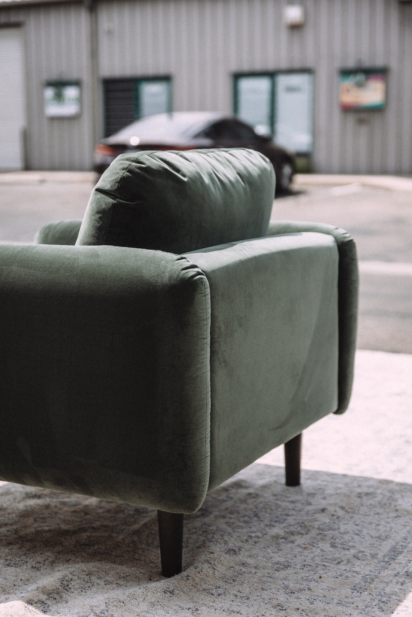 Article Sanders 37" Velvet Lounge Chair - Plush Pacific Green
