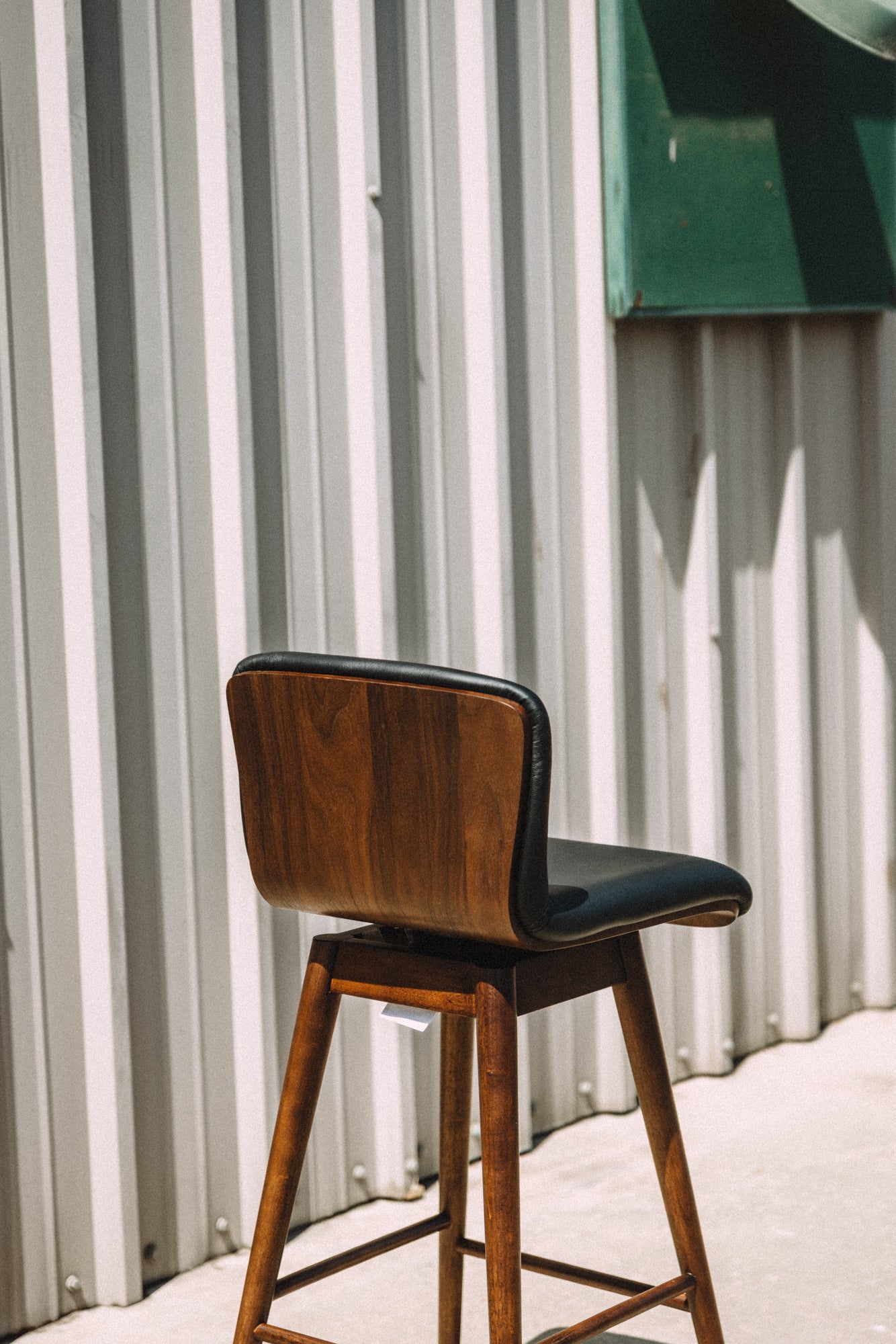 Article Sede Leather Swivel Bar Stool Walnut And Black (Set of 2)