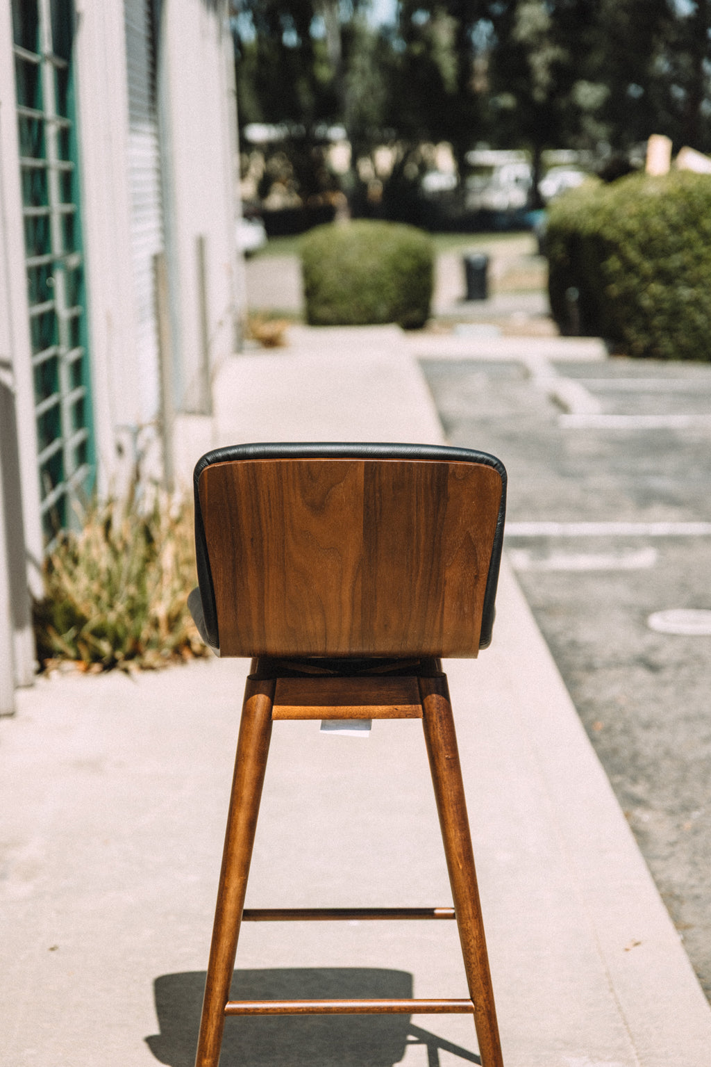Article Sede Leather Swivel Bar Stool Walnut And Black (Set of 2)