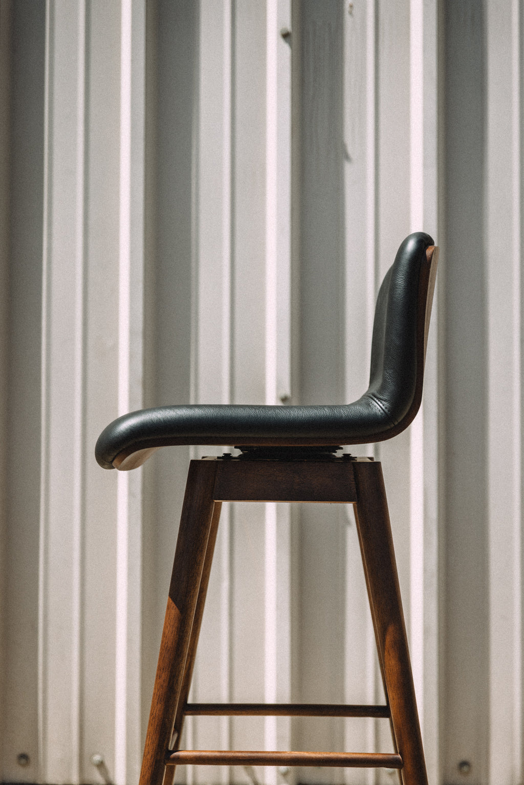Article Sede Leather Swivel Bar Stool Walnut And Black (Set of 2)