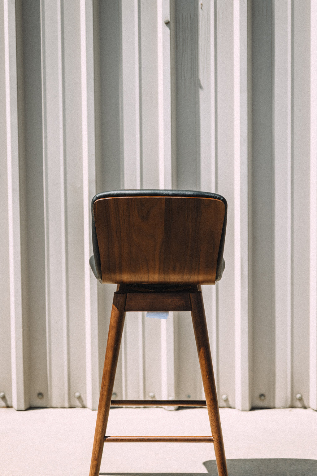 Article Sede Leather Swivel Bar Stool Walnut And Black (Set of 2)