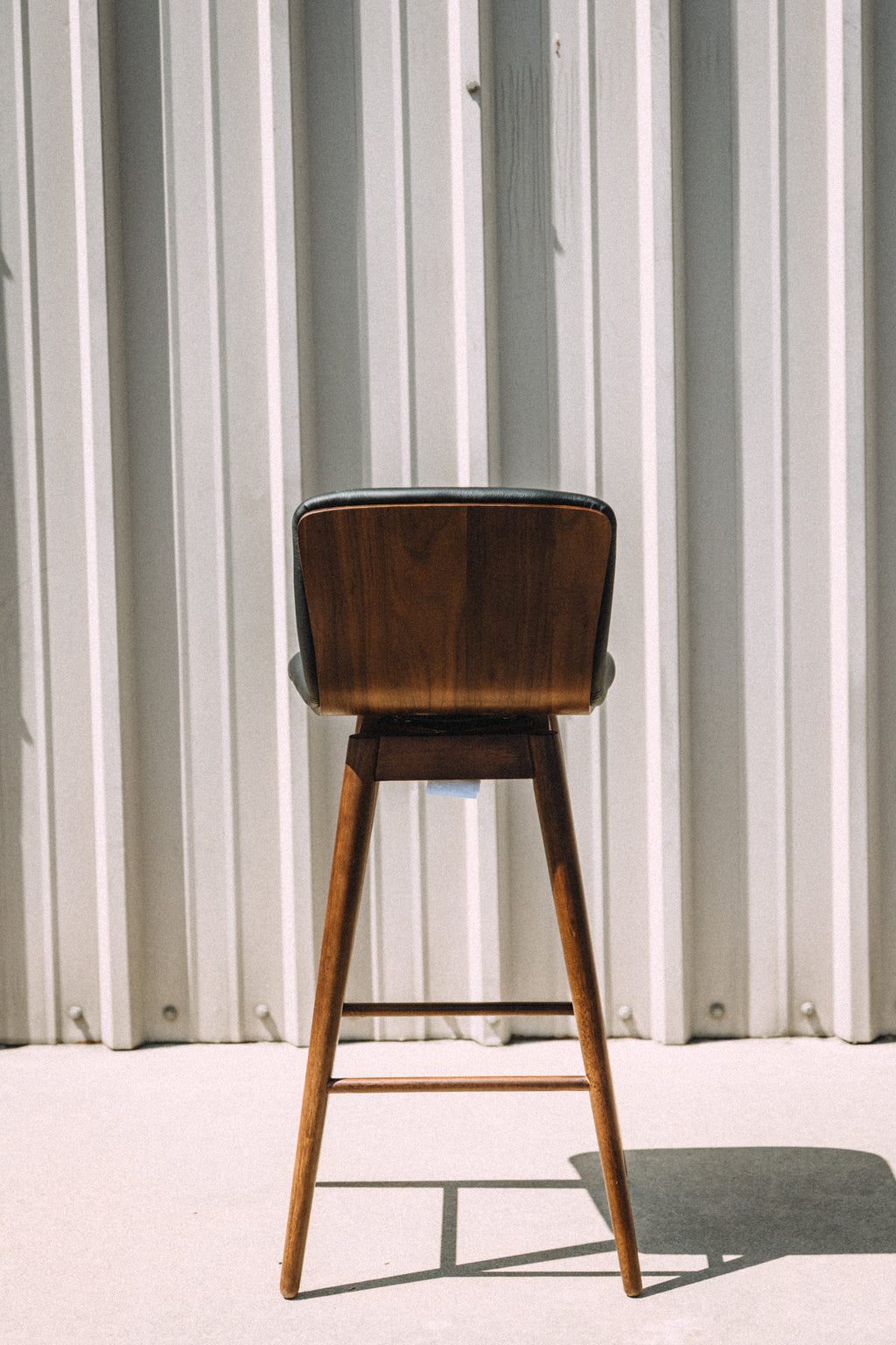 Article Sede Leather Swivel Bar Stool Walnut And Black (Set of 2)