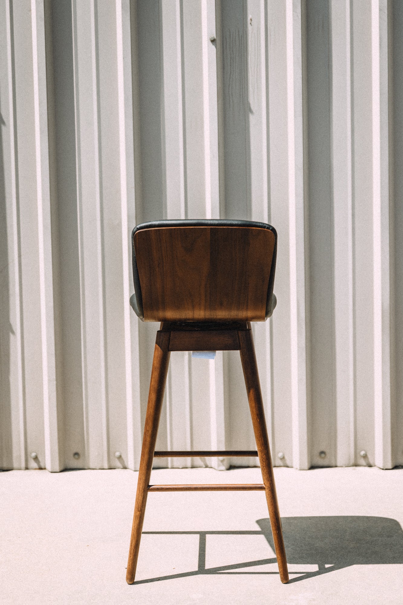 Article Sede Leather Swivel Bar Stool Walnut And Black (Set of 2)