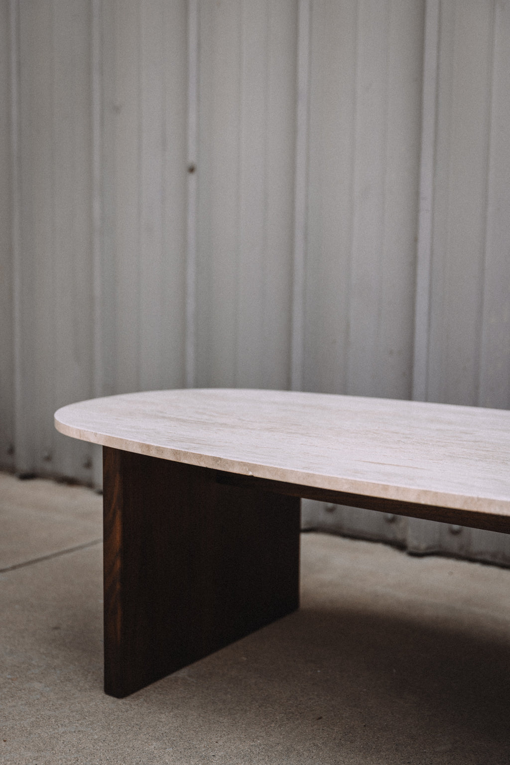 Article Sporo 47.25" Travertine Coffee Table - Walnut