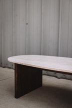 Article Sporo 47.25" Travertine Coffee Table - Walnut