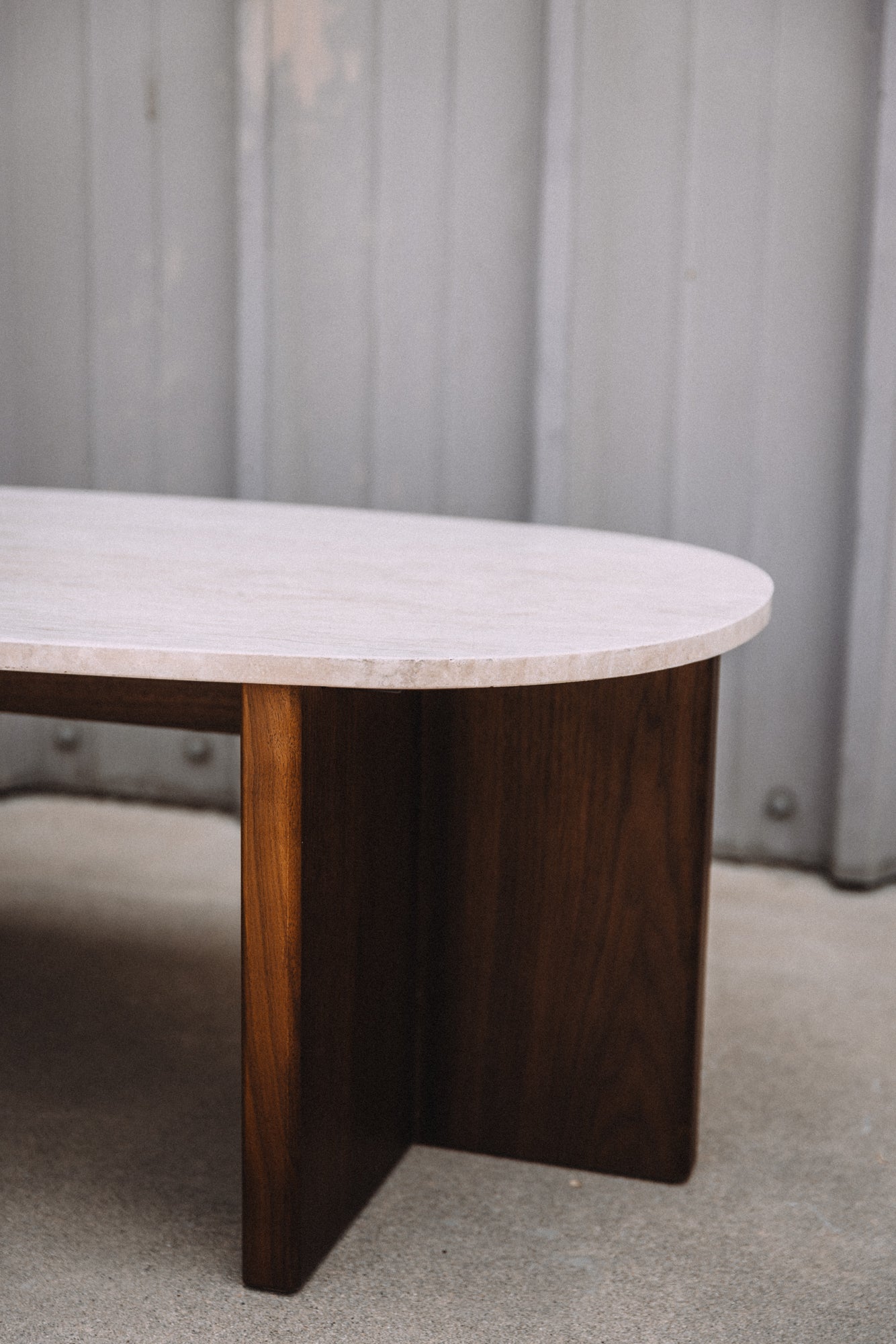 Article Sporo 47.25" Travertine Coffee Table - Walnut