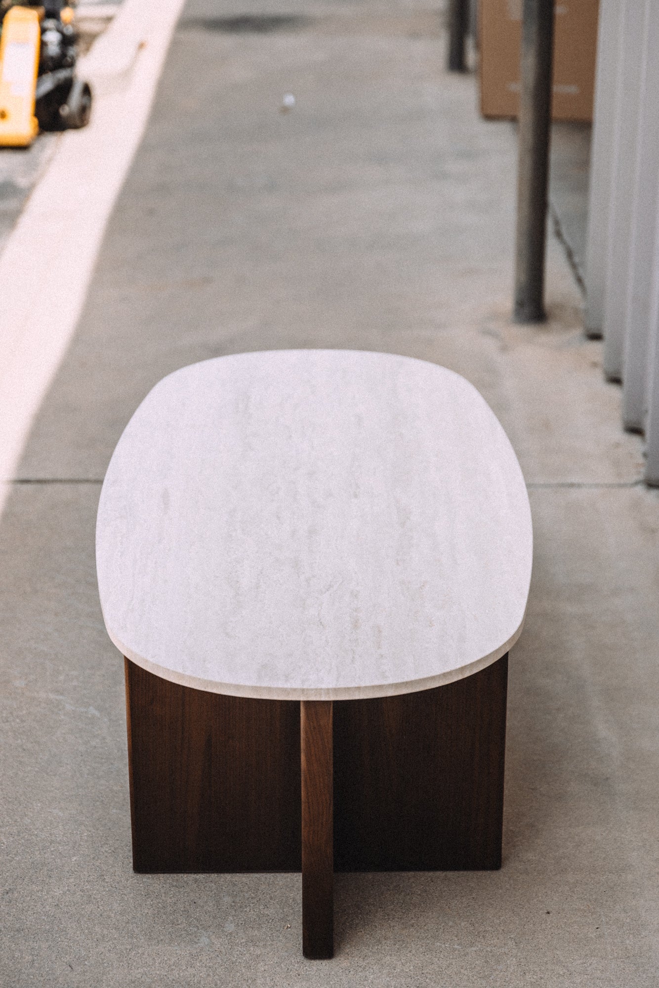 Article Sporo 47.25" Travertine Coffee Table - Walnut