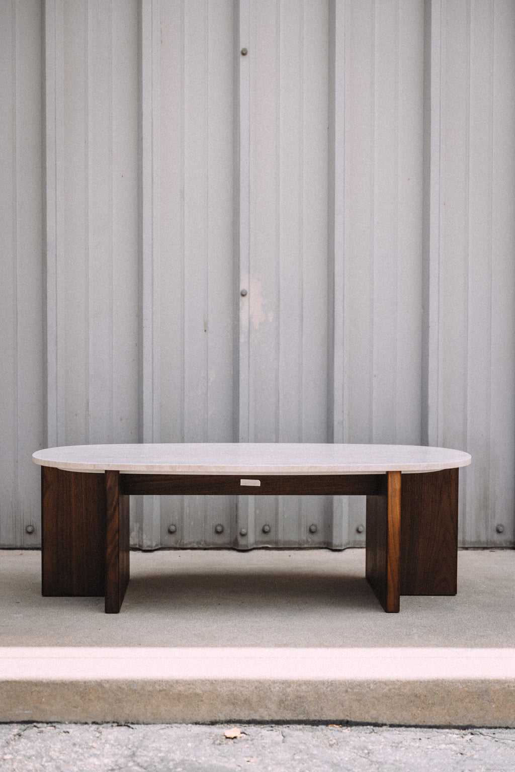 Article Sporo 47.25" Travertine Coffee Table - Walnut