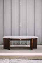Article Sporo 47.25" Travertine Coffee Table - Walnut