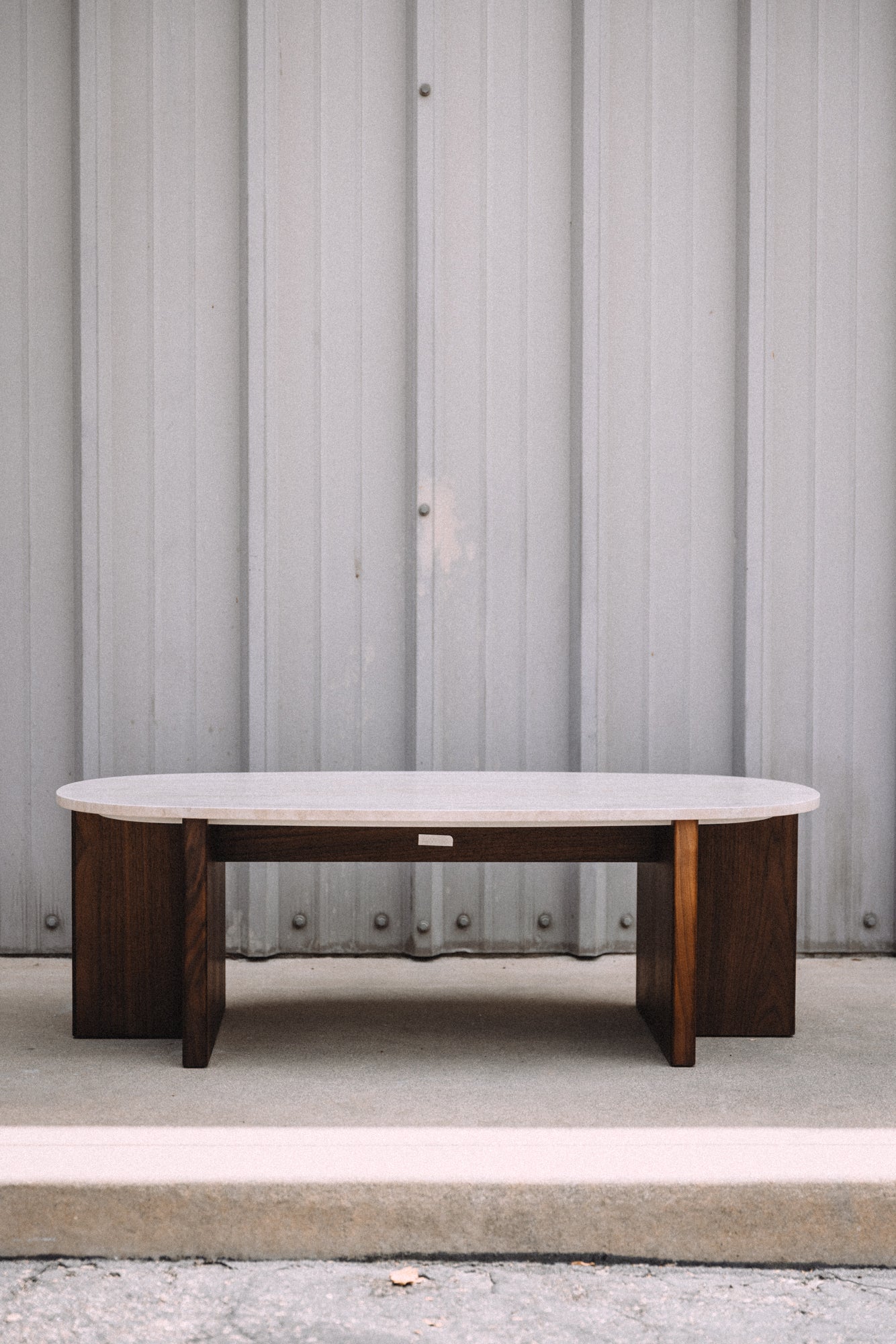 Article Sporo 47.25" Travertine Coffee Table - Walnut