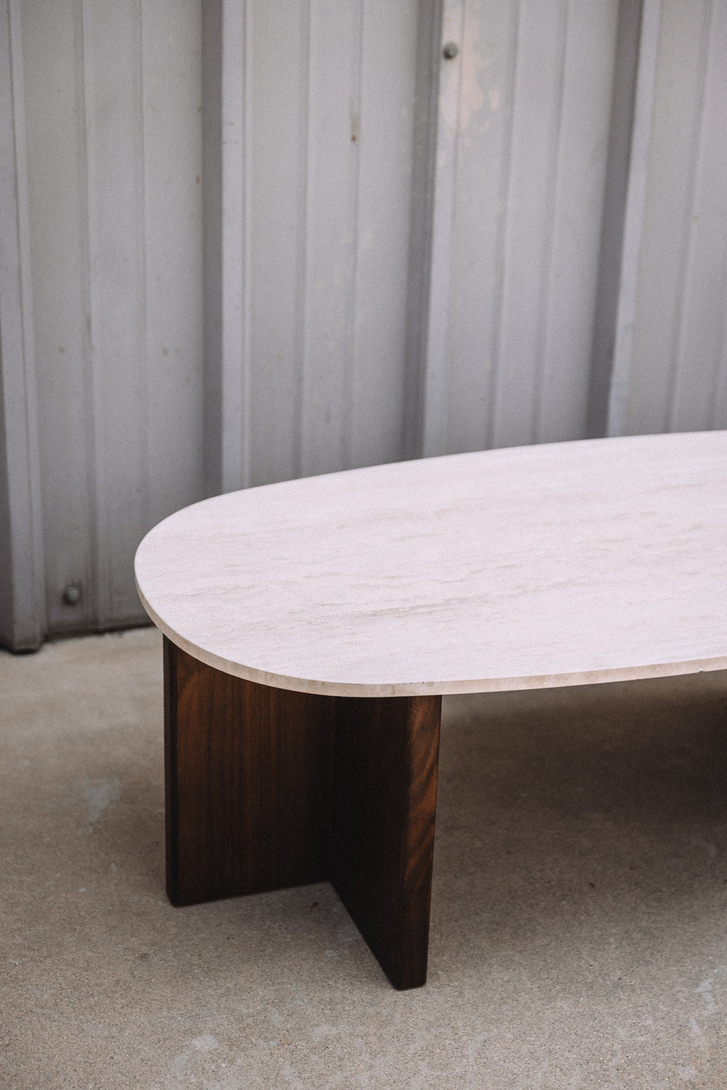 Article Sporo 47.25" Travertine Coffee Table - Walnut