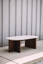 Article Sporo 47.25" Travertine Coffee Table - Walnut