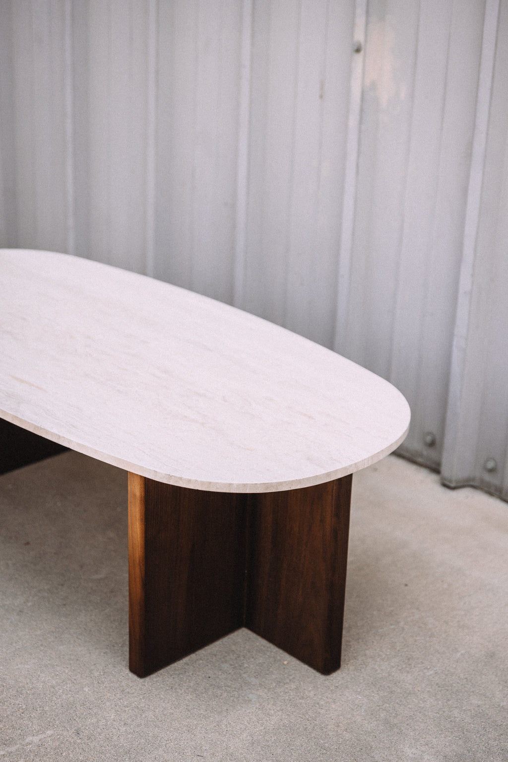 Article Sporo 47.25" Travertine Coffee Table - Walnut