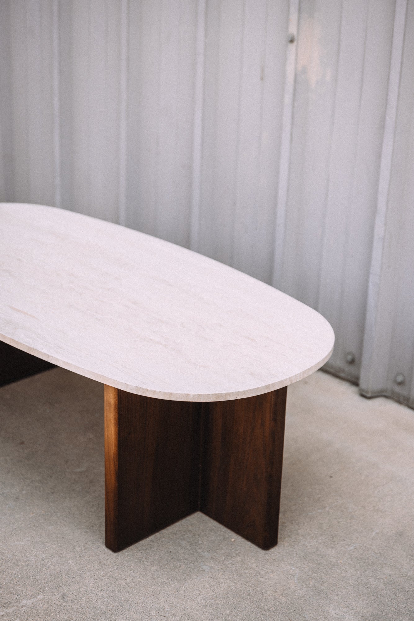 Article Sporo 47.25" Travertine Coffee Table - Walnut