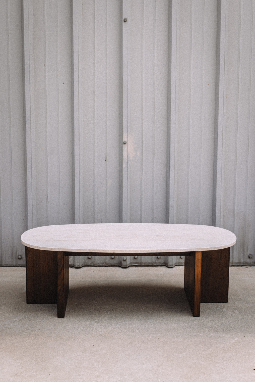 Article Sporo 47.25" Travertine Coffee Table - Walnut